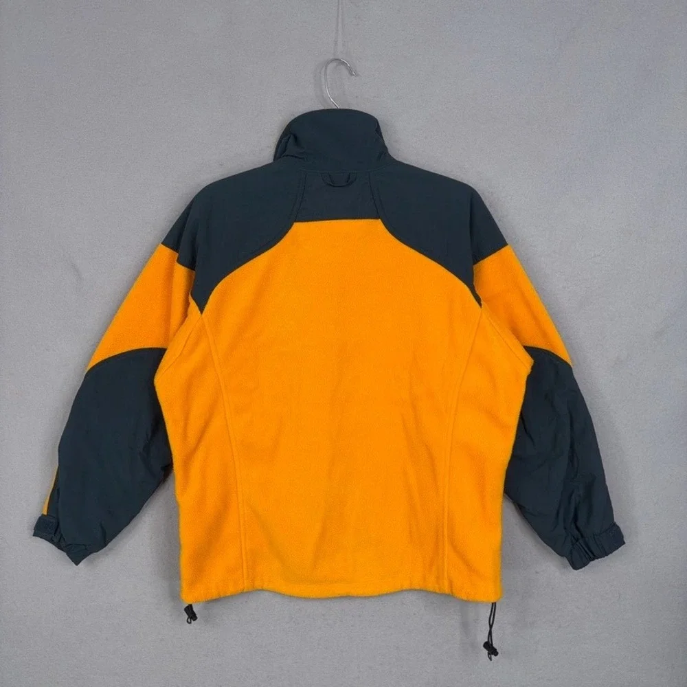 Columbia Fleece Jacket Womens Small Orange Colorblock Full Zip Outdoor Gorpcore